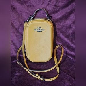 Coach Eva Phone Crossbody Color Mustard